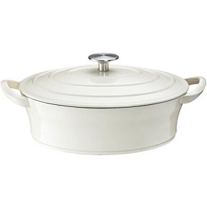 イシガキ産業 両手鍋 鉄鋳物 ボン・ボネール ココット ガス火 IH 兼用 アイボリー オーバル 26cm