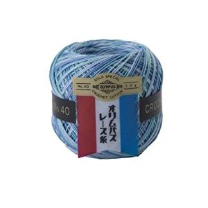 オリムパス製絲 金票 ミックス レース糸 #40 Col.M14 水色系 10g 約89m OLY-10G-M14