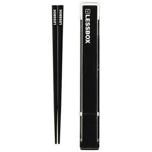 小森樹脂 箸 レスボックス ロゴ 箸箱セット ブラック M 19.5cm カタカタならないストッパー付き 日本製