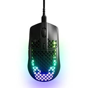 SteelSeries ゲーミングマウス 有線 超軽量 IP54規格 防水 防塵 SuperMeshケーブル 3ゾーンRGBイルミネーション Aerox 3 B