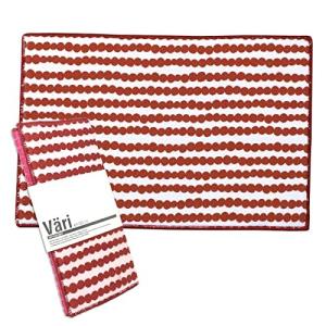 SPICE OF LIFE 水切りマット ドライングマット Vari ドットレッド 45×30cm マイクロファイバー リバーシブ