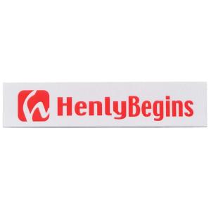 デイトナ バイク ステッカー ブランドロゴ HenlyBegins 角型 90×20mm 白/赤 21477