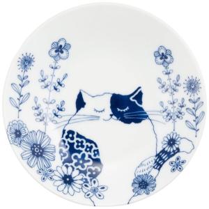 セラミック藍 ロンロンとミュウ 小皿 ミュウ サイズ：約13.5 H2.5 13477
