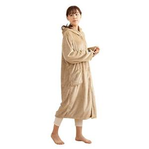 ナイスデイ mofua  着る毛布 モカベージュ Mサイズ  ルームウェア 男女兼用 耳まであったか