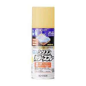 カンペハピオ スプレー 塗料 水性 つやあり 高耐久 微臭 多用途 水性シリコンカラースプレー クリーム 300ML 日