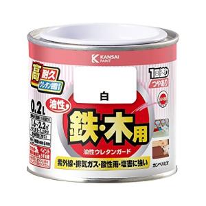 カンペハピオ ペンキ 塗料 油性 つやあり 高耐久 ウレタン樹脂 鉄 木部用 さび止め剤入り ウレタンガード 白 0