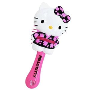 ユニック ダイカットヘアブラシ ハローキティ 和柄ピンク KT-0080WP H18xW17cm