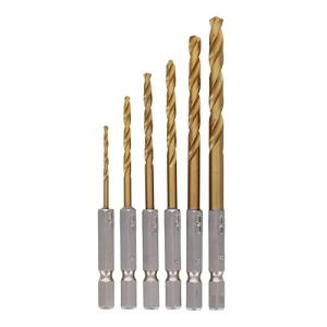 CUSTOM KOBO 6本組HSS鋼チタンコーテイングドリル刃セット 鉄工 木工用 13-719 CTB-604 820294