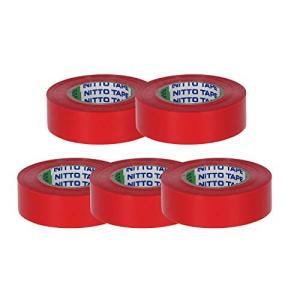 ニトムズ ビニールテープ No.21 赤 5巻パック 19mm×10m J2531