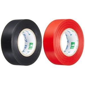 エーモン(amon) ビニールテープ 赤・黒各1巻 幅19mm×長さ10m×厚さ0.2mm