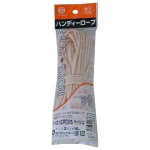 まつうら工業 ナイロン製 江戸打ちひも 太さ約3mm 長さ10m ベージュ