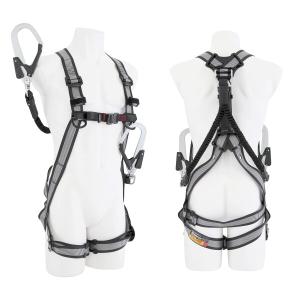 タジマ フルハーネス安全帯セット スチール製GSモデル&蛇腹L2ダブルランヤード Sサイズ白 A1GSSJR-WL2WH