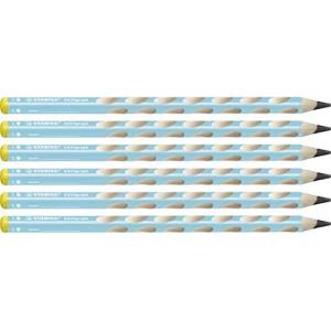 STABILO スタビロ かきかた学習鉛筆 イージーグラフ HB ブルー 左手用 6本 B321-02-HB-6