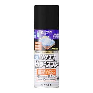 カンペハピオ スプレー 塗料 水性 つやあり 高耐久 微臭 多用途 水性シリコンカラースプレー ブラック 420ML 日