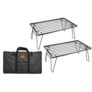 CAMPINGMOON キャンピングムーン フィールドラック 2点 収納バッグ付き T-230-2T（ブラック） アウトドアテーブルの商品画像