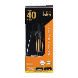 オーム電機 LED電球 フィラメント エジソン電球 レトロ球 E26 40形相当 電球色 LDF3L C6/ST64 06-3892 OHM