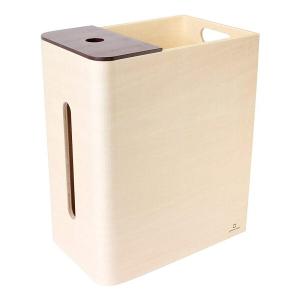 ヤマト工芸 ティッシュボックス ゴミ箱付き 木製 YK15-005 Double D♪ ナチュラル雑貨 北欧風 シンプル