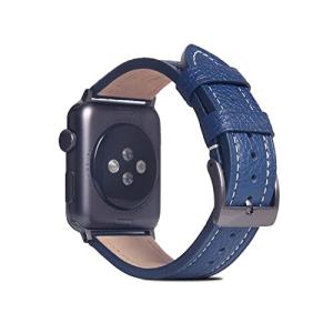SLG Design FULL GRAIN LEATHER BAND for Apple Watch 45/44/42mm ネイビーブルー