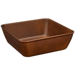 正和 中鉢 木目 スクエアボウル L 樹脂 ライトブラウン 電子レンジ 食洗機OK NH home 日本製 軽い 割れにく