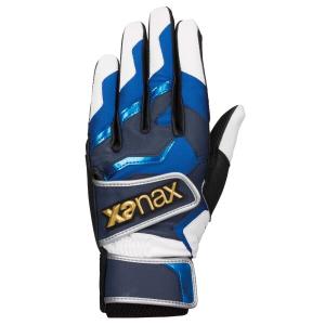 ザナックス(XANAX) 野球 バッティンググローブ手袋 両手用 ダブルベルト BBG101 ブラック×ブ｜trafstore