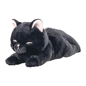 りぶはあと ミニクッション くたっとびより クロネコ  ぬいぐるみ 小さい 97106-73 本体:W30xD11xH13cm 外