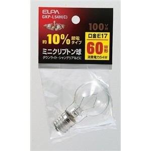 エルパ (ELPA) ミニクリプトン球 電球 照明 E17 100V 54W クリア GKP-L54H(C)｜trafstore