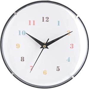 不二貿易 時計 掛時計 幅20×奥行4×高さ20cm SIMPLE カラフル 直径20cm ガラス板 電池式 ココット 27316