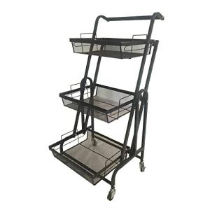 SunRuck サンルック キャスターワゴン 3段 角度調整 90° 135° 180° キッチンワゴン ラック SR-CW010-BK ブラック