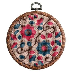 オリムパス製絲 クロスステッチキット &Botanical クレマチス 7564 専用フープ付