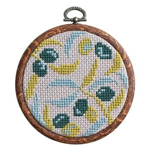 オリムパス製絲 クロスステッチキット &Botanical オリーブ 7563 専用フープ付