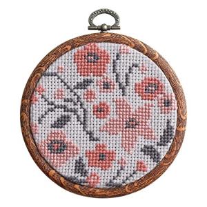 オリムパス製絲 クロスステッチキット &Botanical アーモンドフラワー 7557 専用フープ付