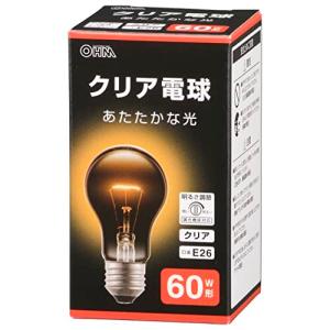 オーム電機 白熱球 白熱電球 フィラメント電球 エジソン電球 調光器対応 E26 60W形 クリア LB-D5660CN 06-4735 OHM