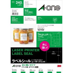 エーワン ラベルシール レーザー 耐水 12面 角丸 20シート 31378