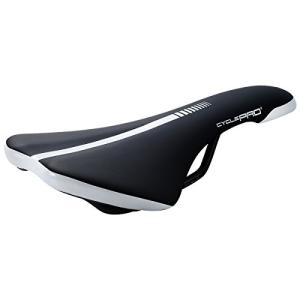 CYCLE PRO 自転車 サドル エントリーロード向け クッション性 ブラック/ホワイト 284g スチールレ