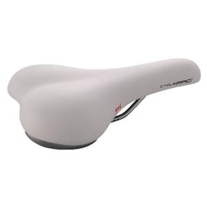 CYCLE PRO 自転車 サドル ゲル入 コンフォート用 クッション性 ホワイト 480g スチールレール ロー