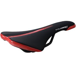 CYCLE PRO 自転車 サドル エントリーロード向け クッション性 ブラック/レッド 284g スチールレー