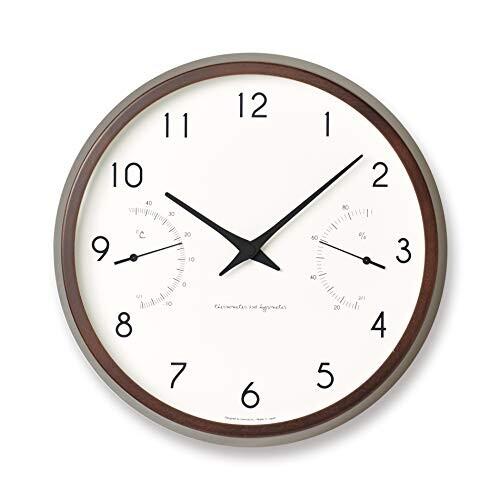レムノス 掛け時計 カンパーニュ エール 温湿度計付 掛け時計 アナログ 木枠 天然色 PC17-0