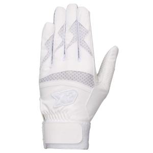 ザナックス(XANAX) 野球 バッティンググローブ手袋 両手用 BBG500K ホワイト×ホワイト M 高校野球対｜trafstore