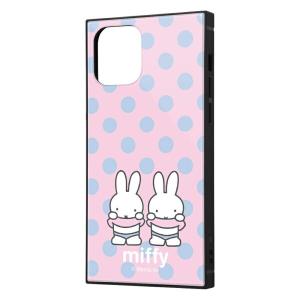 イングレム iPhone 12/iPhone 12 Pro ケース 耐衝撃 カバー KAKU ミッフィー miffy 水玉_ピンク｜trafstore