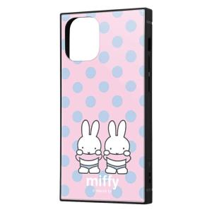 イングレム iPhone 12 mini ケース 耐衝撃 カバー KAKU ミッフィー miffy 水玉_ピンク｜trafstore