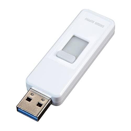 サンワサプライ USB3.2 Gen1 メモリ（16GB・スライドコネクタ・ホワイト） UFD-3S...