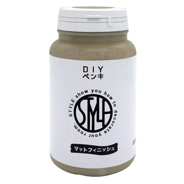 ニッペ ペンキ 塗料 STYLE DIYペンキ 500ml グレージュ 水性 つやなし 屋内 日本製...