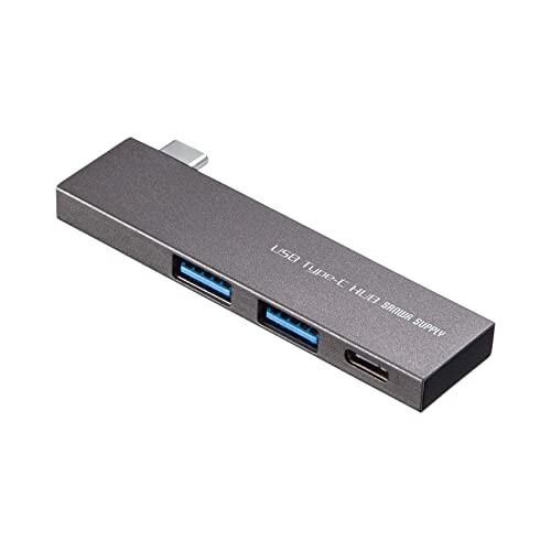 サンワサプライ USB Type-C 3ポートスリムハブ USB-3TCH22SN シルバー