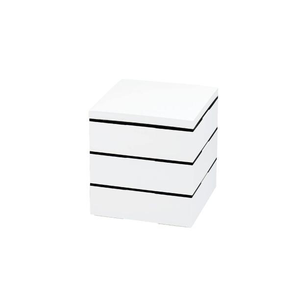 たつみや(Tatsumiya) 重箱 レンジ対応 18.0角 三段重 ホワイト サイズ:約W18 D...