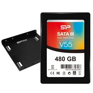 シリコンパワー SSD 480GB SATA3 6Gb/s 3年保証 2.5インチ (7mm) V55シリーズ SP480GBSS3V55S25｜trafstore