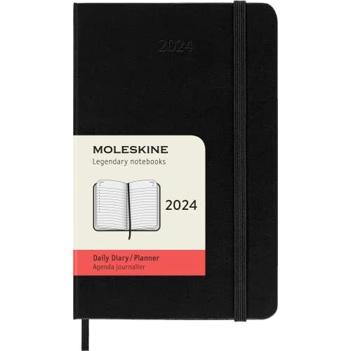 Moleskine 2024 Daily Planner, 12M, Pocket, Black, ...