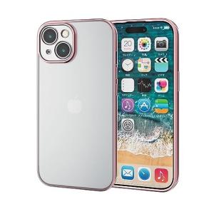 エレコム iPhone15 ケース カメラ保護 ソフト メタリック加工 ピンクゴールド PM-A23AUCTMKPN｜trafstore