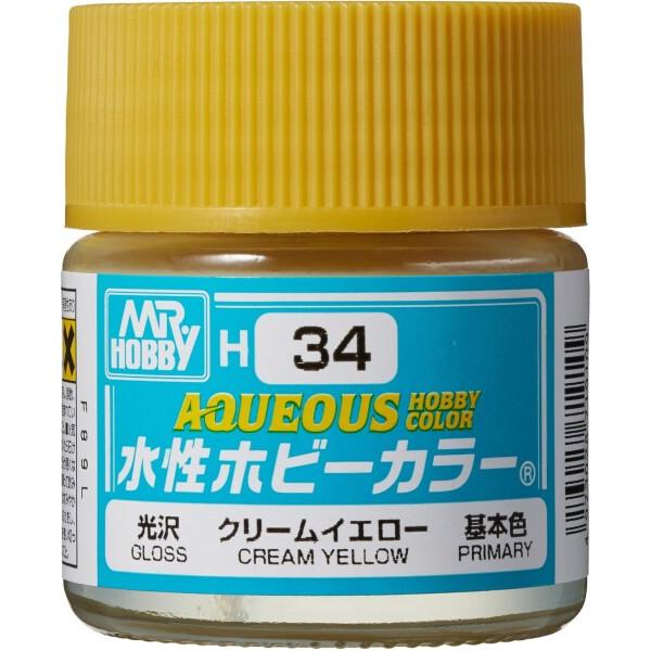 GSIクレオス 新水性ホビーカラー クリームイエロー 10ml 模型用塗料 H34