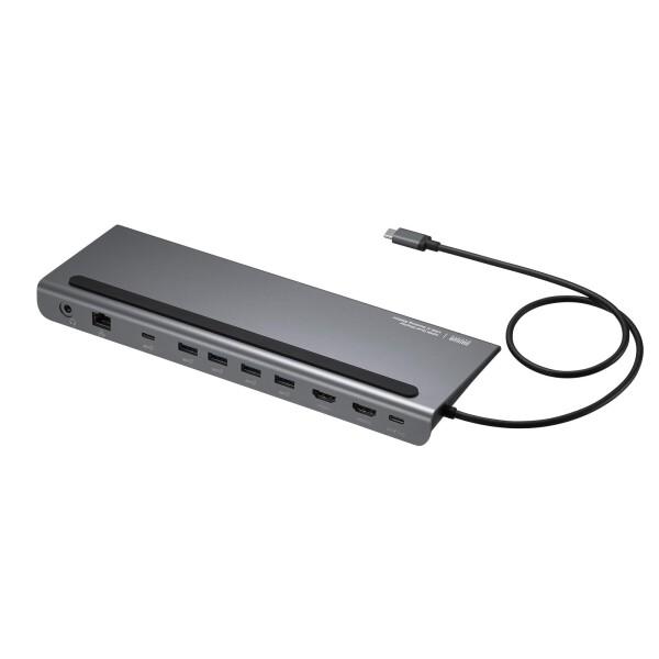 サンワサプライ USB Type-Cドッキングステーション（4K対応・HDMI×2画面出力） USB...