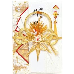 伊予結納センター 祝儀袋 金封 結婚御祝用 鶴 ゴールド×レッド 22×15cm V102-13｜trafstore